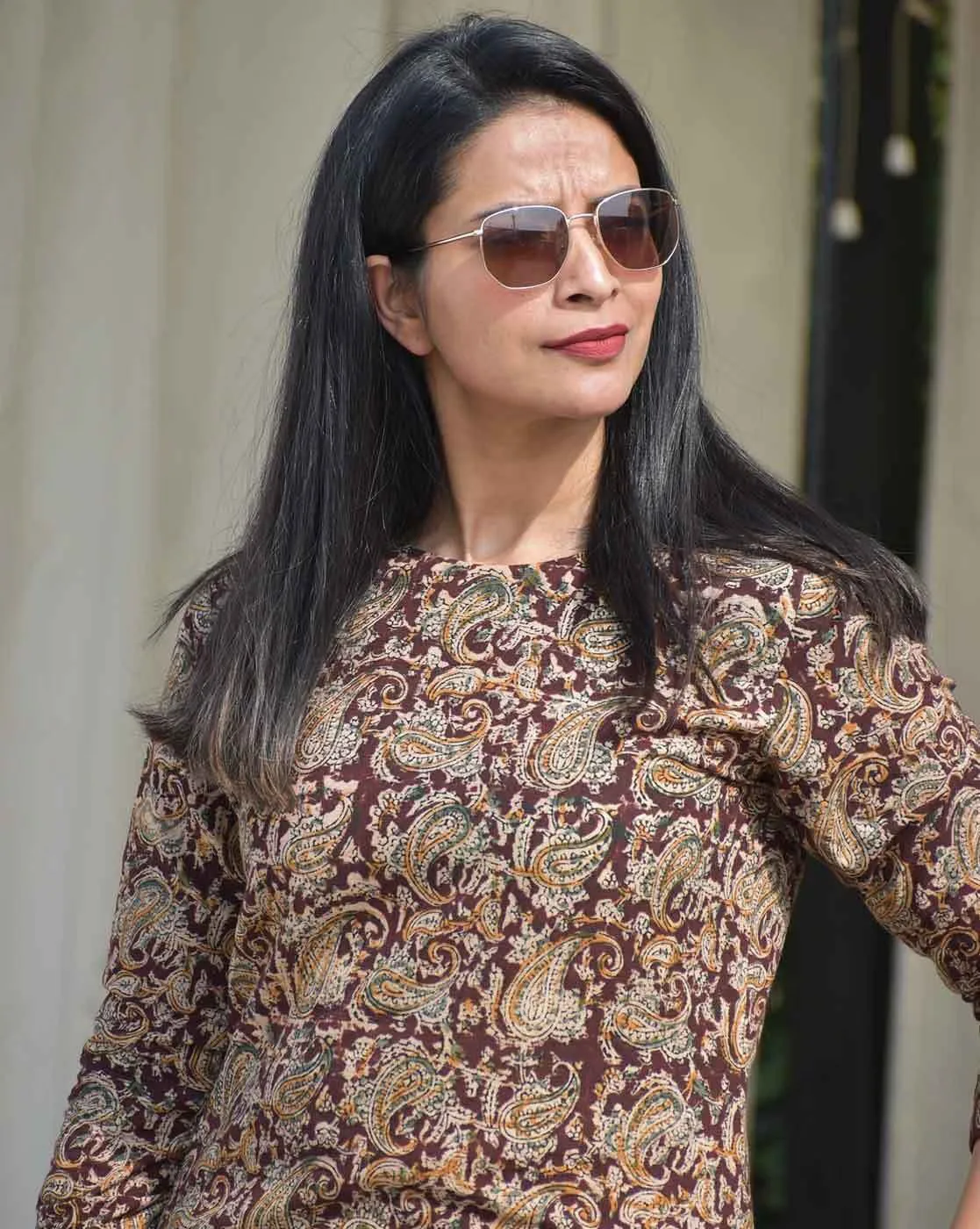 1117Wx1400H-702472050-coffee-MODEL3.webp Women Paisley Print Straight Kurta Set - Image 1